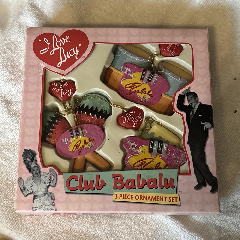 I Love Lucy Kurt Adler Holiday Ornaments Set Of Three In Box Club Babalu HTF